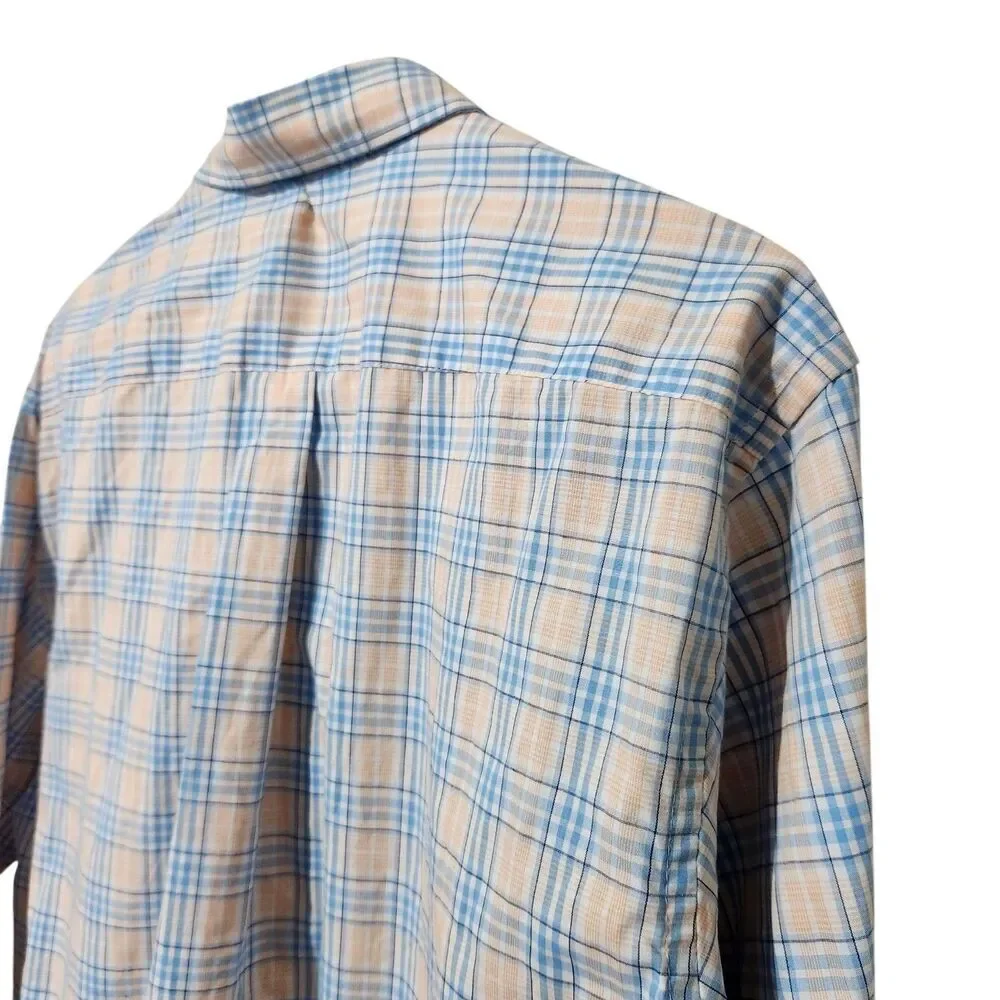 Izod Mens Shirt Size Large Plaid Button Down Stretch